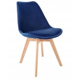Scaun bucatarie/living, lemn, catifea, albastru, 49x60x82 cm, Bari, Jumi