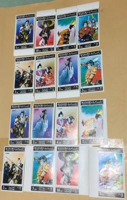 MANAMA, KABUKI - 2 SERII COMPLETE MNH, PERF. + IMPERF. foto