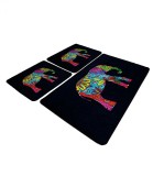 Set 3 Covorase baie Olifant, 60 x 100 cm, 2 x 50 x 60 cm, Antiderapant, Negru