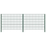 vidaXL Panou de gard cu st&acirc;lpi, verde, 3,4 x 1,2 m, fier