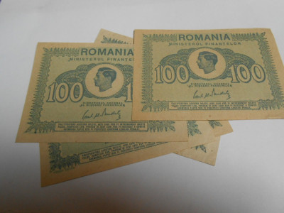 Bancnote regele Mihai 1945, val. 100 lei, stare perfecta, pret/buc foto