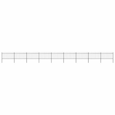 vidaXL Gard de grădină cu v&amp;acirc;rf tip suliță din oțel 1603,5x100 cm, negru foto