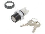 Comutator Rotativ cu Cheie 22mm Negru/Argintiu