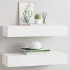 VidaXL Dulapuri de perete cu sertare 2 buc. alb, 60x23,5x10 cm MDF