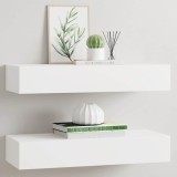 VidaXL Dulapuri de perete cu sertare 2 buc. alb, 60x23,5x10 cm MDF