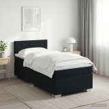 Cumpara ieftin Pat boxspring cu saltea cu headboard Negru 80 x 200 cm Tesatura