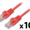 Cablaj patch U/UTP 5e litat CCA PVC roşu 1m 26AWG