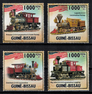 GUINEEA-BISSAU 2011 - Trenuri cu aburi /serie completa MNH foto