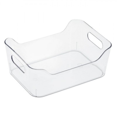 Coș Depozitare Plastic, Model cu M&amp;acirc;ner, Capacitate 1L, Transparent foto