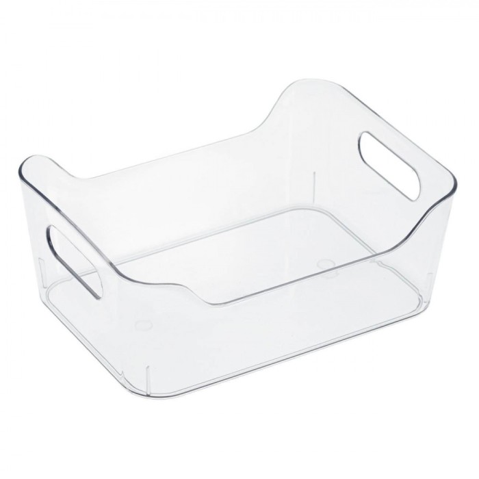 Coș Depozitare Plastic, Model cu M&acirc;ner, Capacitate 1L, Transparent