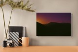 Tablou Canvas Siluetă Munți Apus Zori Aurii Tranquilitate, 39 x 26 cm, CMCLASS