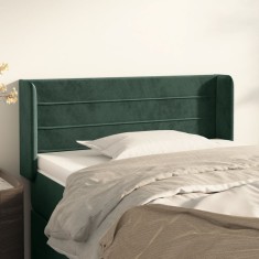 vidaXL Tăblie pat cu aripioare verde &icirc;nchis 93x16x78/88 cm catifea 3118947