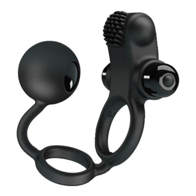 Inel pentru penis cu stimulator clitoridian cu vibratii Pretty Love Vibration foto
