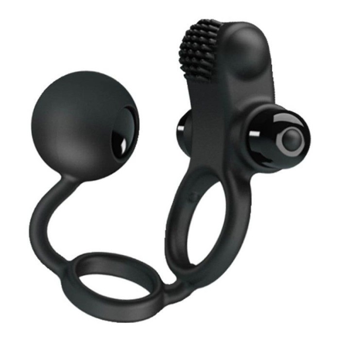 Inel pentru penis cu stimulator clitoridian cu vibratii Pretty Love Vibration