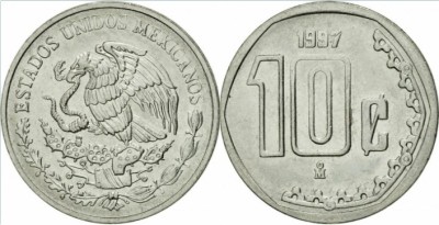 Mexic 1997 - 10 centavos, circulata foto