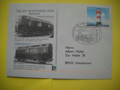 HOPCT PLIC FDC S NR 128 ZIUA MARCII POSTALE 2004 TREN / TRENURI GERMANIA foto