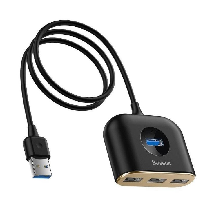 HUB extern Baseus Square, porturi USB: USB 3.0 x 1 + USB 2.0 x 3, conectare prin USB 3.0, lungime 1 m, negru, &quot;CAHUB-AY01&quot; (timbru verde 0.8 lei) - 69