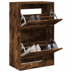 vidaXL Pantofar, stejar fumuriu, 60x34x96,5 cm, lemn compozit