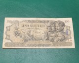 Bancnota 100 lei 5 decembrie 1947 desenata cu pixul pe avers