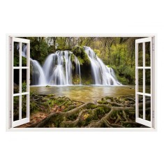 Sticker decorativ, Fereastra 3D, Cascada, 85 cm, 265STK