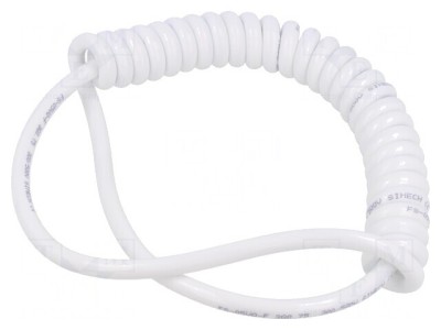 Cablu spiralat neecranat PUR alb 3G1mm2 0,2m-0,7m foto