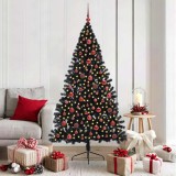 VidaXL Pom de Crăciun artificial pre-iluminat Negru 180 cm PVC 3397141