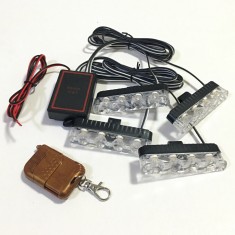 Set 4 stroboscoape LED galben avertizare gabarit foto