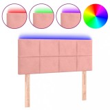 Cumpara ieftin Tablie de pat cu LED, roz, 90x5x78/88 cm, catifea