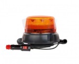 Girofar LED 24W Portocaliu, 12-24V, cu Magnet, Cablu Spiralat, 4 Moduri, Omologat Rutier, Avertizare Auto, Utilaje, CISPR 25