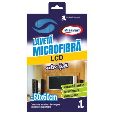 Laveta microfibra pentru ecrane LCD Misavan, 60 x 50 cm, 1 buc/set