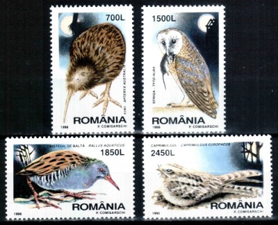 Romania 1998, LP 1458, Pasari de noapte, seria, MNH! LP 2,00 lei foto