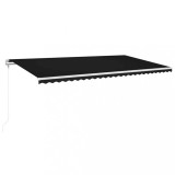 Copertina automata cu senzor vant &amp; LED, antracit, 600x300 cm