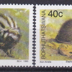 DB1 Fauna Africana Bophuthatswana 1990 Rozatoare Animale de Blana 4 v. MNH