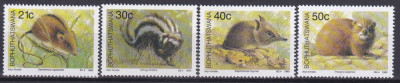 DB1 Fauna Africana Bophuthatswana 1990 Rozatoare Animale de Blana 4 v. MNH foto