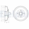 Tambur frana Kia Rio I Liftback (Dc) 07.00-04.06, Rio I Sedan (Dc) 07.00-04.06, Spate, 1.3, 1.5 16V, 1.5, DELPHI
