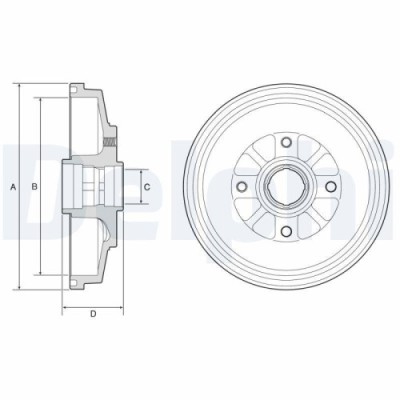 Tambur frana Kia Rio I Liftback (Dc) 07.00-04.06, Rio I Sedan (Dc) 07.00-04.06, Spate, 1.3, 1.5 16V, 1.5, DELPHI foto