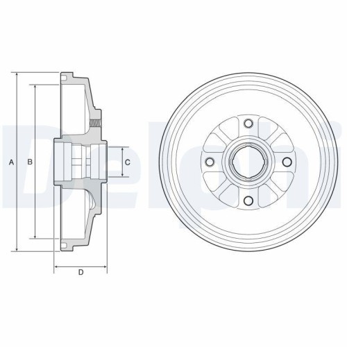 Tambur frana Kia Rio I Liftback (Dc) 07.00-04.06, Rio I Sedan (Dc) 07.00-04.06, Spate, 1.3, 1.5 16V, 1.5, DELPHI