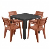 April 4+1 set de mobilier de grădină grafit teracotă