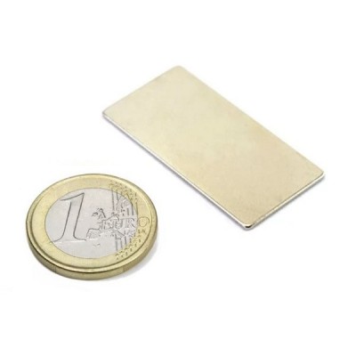 Magnet neodim bloc, 40x20x1 mm, putere 2,2 kg, N38 foto