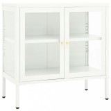 Cumpara ieftin Servanta, alb, 70x35x70 cm, otel si sticla