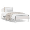 VidaXL Cadru de pat cu tăblie, alb, 90x200 cm, lemn masiv de pin