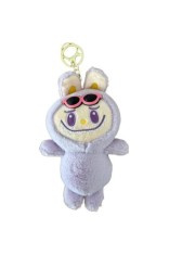 Breloc De Pluș Labubu Cu Ochelari, Moale Și Pufos, Violet, 18 Cm