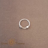 Cumpara ieftin Piercing nas unisex cu 2 decoratiuni, argint 925 - diametru 1 cm