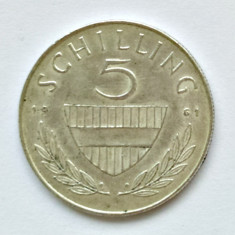 AUSTRIA 5 SCHILLING 1961 ARGINT XF