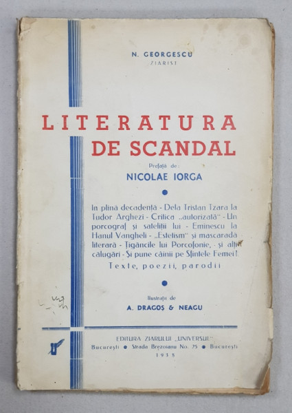 LITERATURA DE SCANDAL de N. GEORGESCU - Bucuresti, 1938
