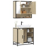 vidaXL Set mobilier de baie, 2 piese, stejar sonoma, lemn prelucrat 3300936