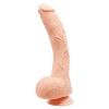 Dildo Realist cu Ventuza Debra Jack, 26cm, TPR, Natural, Texturat, Cu Testicule, Clasic