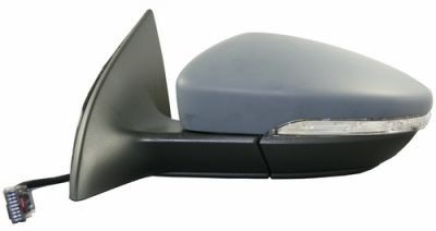 Oglinda exterioara VW Scirocco (Typ 13) 07.2008- Partea Stanga Crom Asferica Electrica Cu Incalzire, 6 pini, carcasa grunduita, cu semnalizare, foto