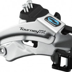 Schimbator Fata Shimano Tourney FD-TX800-Ts3, Triplu, Pt. 7/8 Vit. Pe Spate, Top Swing, Tragere Dubla, Colier 34.9Mm (Cu Adaptor 31.8Mm &amp; 28.6Mm),