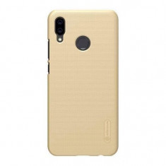 Husa Nillkin Super Frosted Shield Aurie + Folie Sticla Pentru Huawei P20 Lite foto